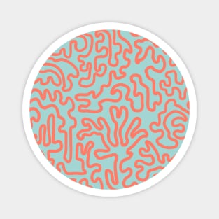 Coral lines abstract pattern Magnet